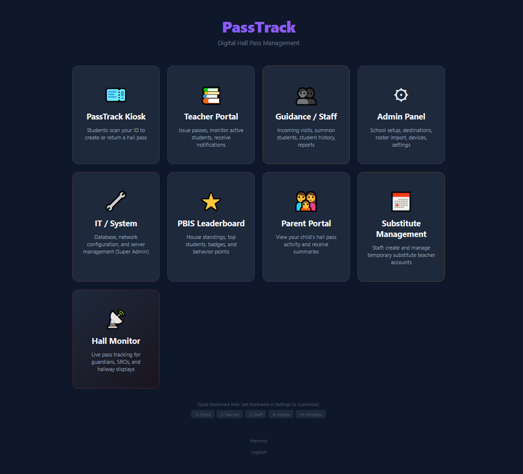 PassTrack Login — secure authentication portal